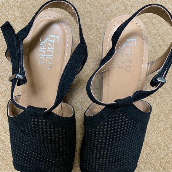 Franco Sarto Clinton 2 Black Wedges - Picture 6 of 9